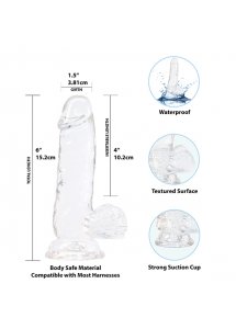 Dildo przejrzyste realistyczne - Addiction Crystal Addiction 6 Inch Clear Dong  