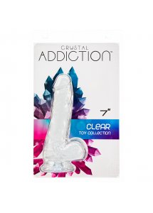 Dildo przejrzyste realistyczne - Addiction Crystal Addiction 7 Inch Clear Dong  
