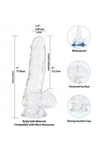 Dildo przejrzyste realistyczne - Addiction Crystal Addiction 7 Inch Clear Dong  