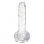Dildo przejrzyste realistyczne - Addiction Crystal Addiction 7 Inch Clear Dong  