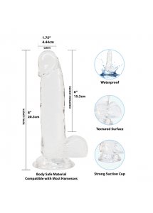 Dildo przejrzyste realistyczne - Addiction Crystal Addiction 8 Inch Clear Dong  