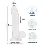 Dildo przejrzyste realistyczne - Addiction Crystal Addiction 8 Inch Clear Dong  