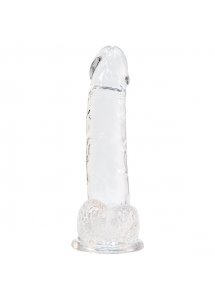 Dildo przejrzyste realistyczne - Addiction Crystal Addiction 8 Inch Clear Dong  