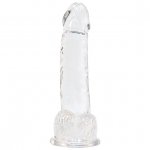 Dildo przejrzyste realistyczne - Addiction Crystal Addiction 8 Inch Clear Dong  