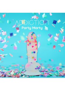 Dildo realistyczne jak w konfetti - Addiction Party Marty Dong 7.5 Inch Frost and Confetti  