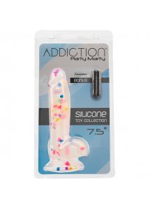 Dildo realistyczne jak w konfetti - Addiction Party Marty Dong 7.5 Inch Frost and Confetti  