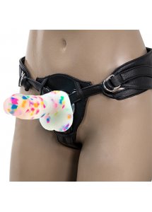 Dildo realistyczne jak w konfetti - Addiction Party Marty Dong 7.5 Inch Frost and Confetti  
