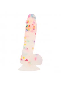 Dildo realistyczne jak w konfetti - Addiction Party Marty Dong 7.5 Inch Frost and Confetti  