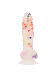 Dildo realistyczne jak w konfetti - Addiction Party Marty Dong 7.5 Inch Frost and Confetti  