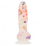 Dildo realistyczne jak w konfetti - Addiction Party Marty Dong 7.5 Inch Frost and Confetti  