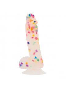 Dildo realistyczne jak w konfetti - Addiction Party Marty Dong 7.5 Inch Frost and Confetti  