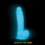 Dildo realistyczne świeci w ciemności - Addiction  Luke Dong 7.5 Inch Blue Glow in the Dark  