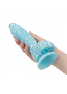 Dildo realistyczne świeci w ciemności - Addiction  Luke Dong 7.5 Inch Blue Glow in the Dark  