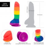 Dildo realistyczne tęczowe - Addiction Justin 8 Inch Dong Rainbow  