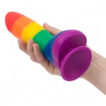 Dildo realistyczne tęczowe - Addiction Justin 8 Inch Dong Rainbow  