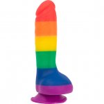 Dildo realistyczne tęczowe - Addiction Justin 8 Inch Dong Rainbow  