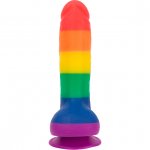 Dildo realistyczne tęczowe - Addiction Justin 8 Inch Dong Rainbow  