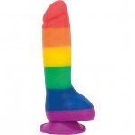 Dildo realistyczne tęczowe - Addiction Justin 8 Inch Dong Rainbow  