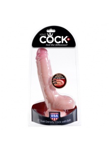 Dildo realistyczne z jądrami - King Cock Dual Density Cock with Balls 8 Inch Flesh - 21 cm