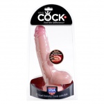 Dildo realistyczne z jądrami - King Cock Dual Density Cock with Balls 8 Inch Flesh - 21 cm
