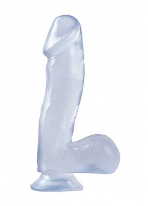 Dildo realistyczne z przyssawką - PIPEDREAM Basix Rubber Works 6.5" Dong with Suction Cup - Przezroczysty