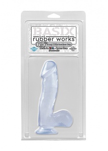 Dildo realistyczne z przyssawką - PIPEDREAM Basix Rubber Works 6.5" Dong with Suction Cup - Przezroczysty