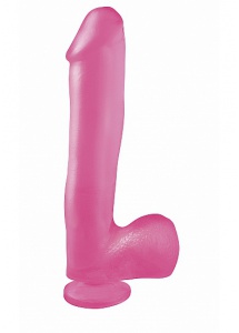 Dildo realistyczne z przyssawką - PIPEDREAM Basix Rubber Works 10" Dong with Suction Cup - Różowy