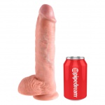 Dildo realistyczne z przyssawką - King Cock Cock 10 Inch with Balls Flesh - 25 cm