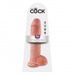 Dildo realistyczne z przyssawką - King Cock Cock 11 Inch with Balls Flesh - 28 cm