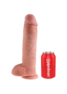 Dildo realistyczne z przyssawką - King Cock Cock 11 Inch with Balls Flesh - 28 cm