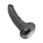 Dildo realistyczne z przyssawką - King Cock Cock 7 Inch Czarny - 18 cm
