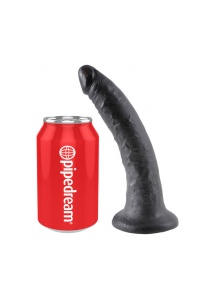 Dildo realistyczne z przyssawką - King Cock Cock 7 Inch Czarny - 18 cm