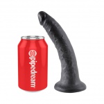 Dildo realistyczne z przyssawką - King Cock Cock 7 Inch Czarny - 18 cm