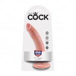 Dildo realistyczne z przyssawką - King Cock Cock 7 Inch Cielisty - 18 cm