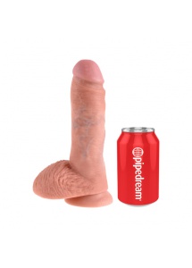 Grube dildo realistyczne z przyssawką - King Cock Cock 8 Inch with Balls Flesh - 21 cm