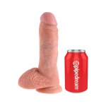 Grube dildo realistyczne z przyssawką - King Cock Cock 8 Inch with Balls Flesh - 21 cm