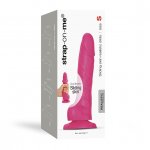 Dildo realistyczne z ruchomą skórką - Strap-On-Me Sliding Skin Realistic Dildo Fuchsia L