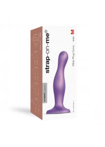 Dildo strap-on do punktu G i prostaty - Strap-On-Me Dildo Plug Curvy Metallic Purple M