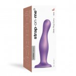Dildo strap-on do punktu G i prostaty - Strap-On-Me Dildo Plug Curvy Metallic Purple L