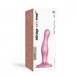Dildo strap-on do punktu G i prostaty - Strap-On-Me Dildo Plug Curvy Sugar Pink S