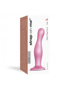 Dildo strap-on do punktu G i prostaty - Strap-On-Me Dildo Plug Curvy Sugar Pink L