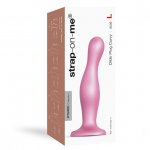 Dildo strap-on do punktu G i prostaty - Strap-On-Me Dildo Plug Curvy Sugar Pink L