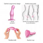 Dildo strap-on do punktu G i prostaty - Strap-On-Me Dildo Plug Curvy Sugar Pink L