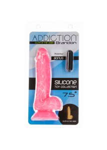 Dildo świecące w ciemności - Addiction Brandon Dong 7.5 Inch Pink Glow in the Dark  