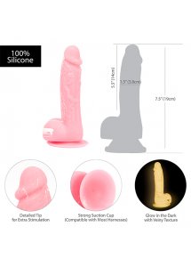 Dildo świecące w ciemności - Addiction Brandon Dong 7.5 Inch Pink Glow in the Dark  
