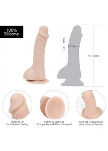 Dildo z jądrami realistyczne - Addiction Brad Dong 7.5 Inch Beige  