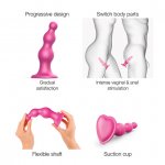 Dildo z kulkami z przyssawką do uprzęży - Strap-On-Me Dildo Plug Beads  Raspberry Pink S  