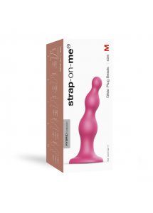 Dildo z kulkami z przyssawką do uprzęży - Strap-On-Me Dildo Plug Beads  Raspberry Pink M