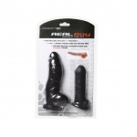 Dildo z nakładką - Perfect Fit Real Boy Kit czarne