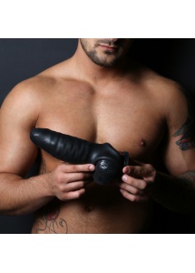 Dildo z nakładką - Perfect Fit Real Boy Kit czarne